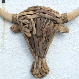 Hand Made Driftwood Bulls Head Wall Art