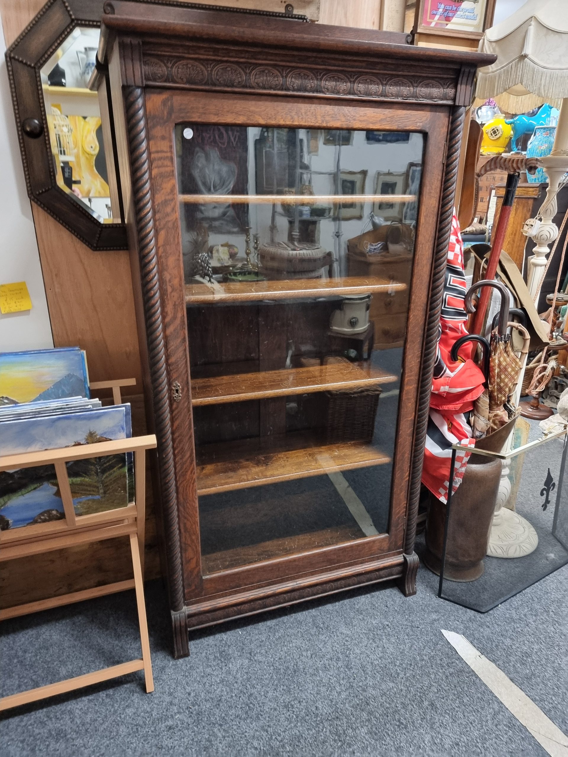 Glazed Oak Bookcase C19th