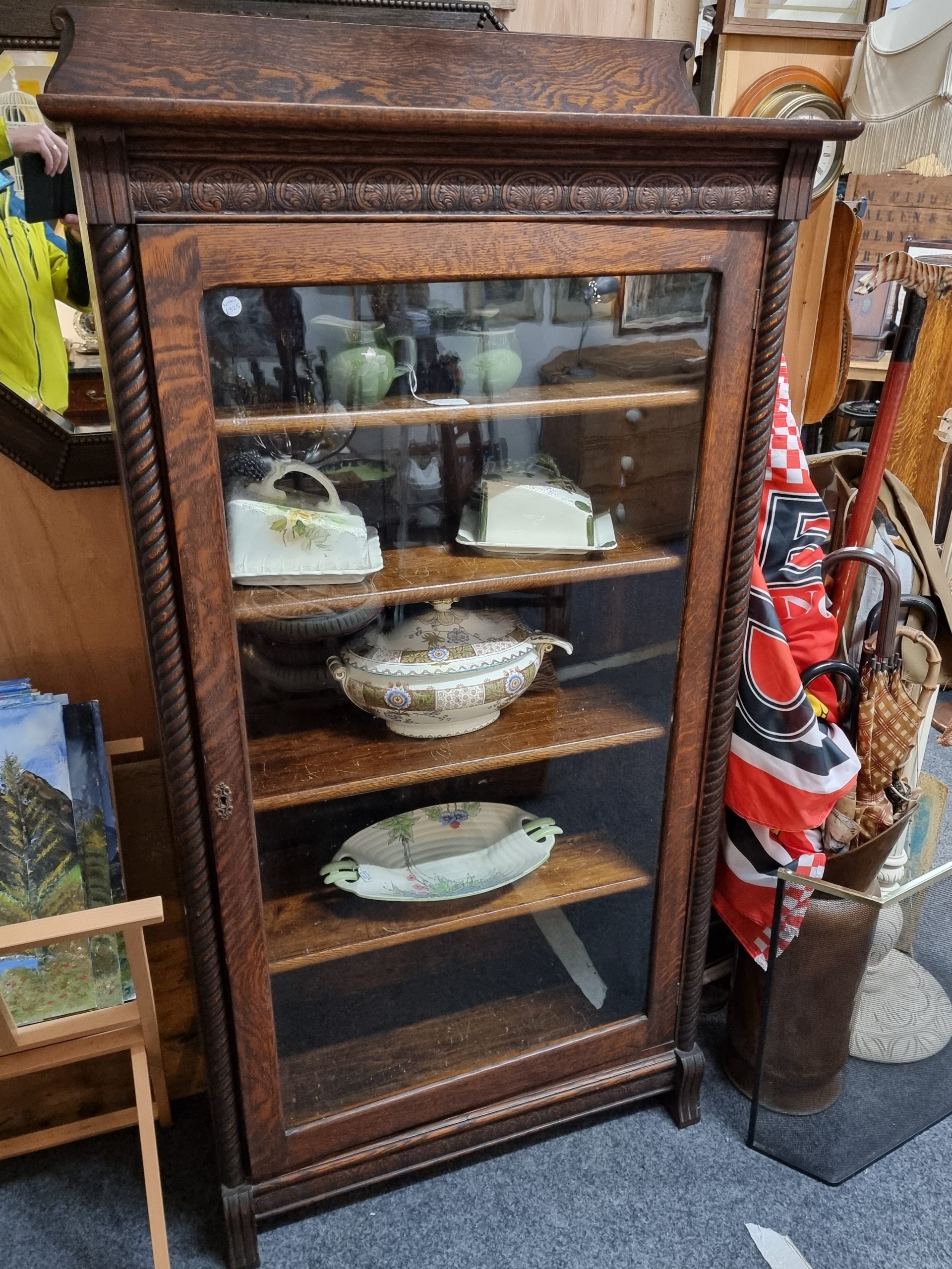 Glazed Oak Bookcase C19th - Image 6