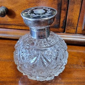 Edwardian Silver & Tortoise Top Perfume Bottle
