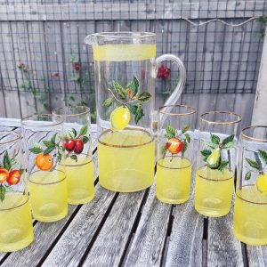 Vintage Glasses Pitcher / Jug Set Lemonade