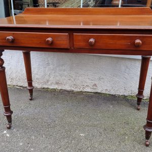 Victorian 2 Drawer Mahogany Writing Console Desk Table