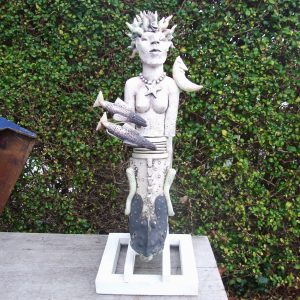 ALAN SIDNEY (HEAPS) Studio Stoneware Figure Sculpture Fish Lady