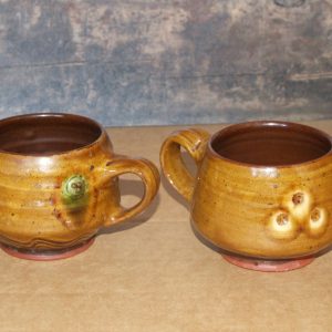 Pair of Slipware Mugs by Mike Parry pottery (Wales)