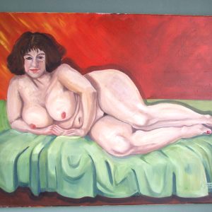 Female Nude Reclining, oil on canvas by Carl F.E. Hodgson