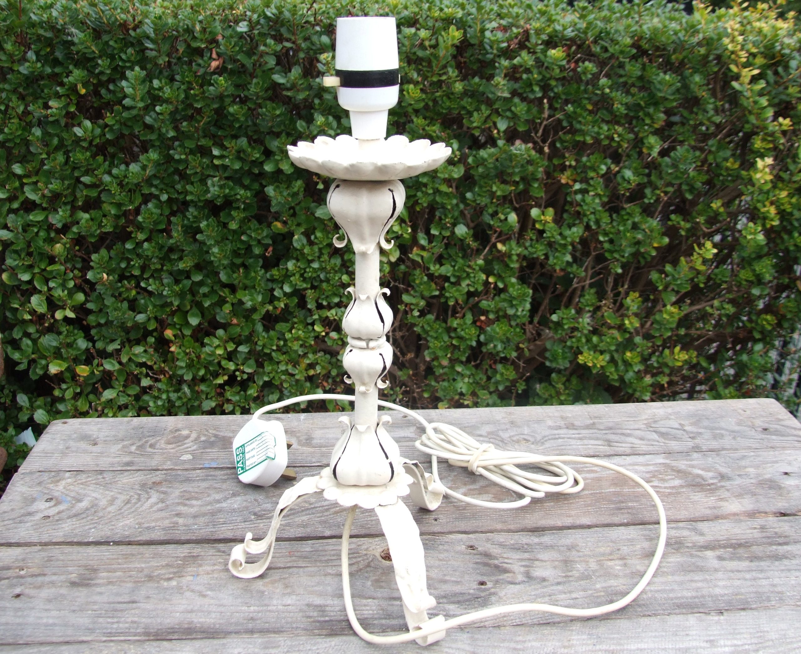 Vintage Wrought Iron Scrollwork Lamp