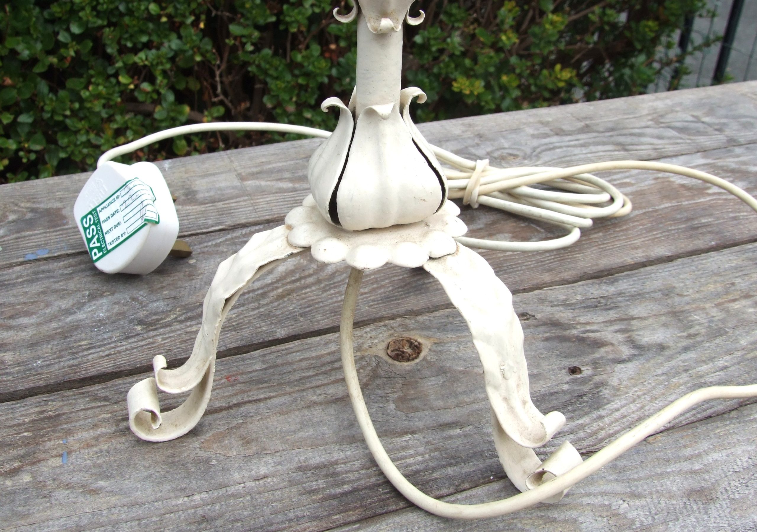 Vintage Wrought Iron Scrollwork Lamp - Image 2