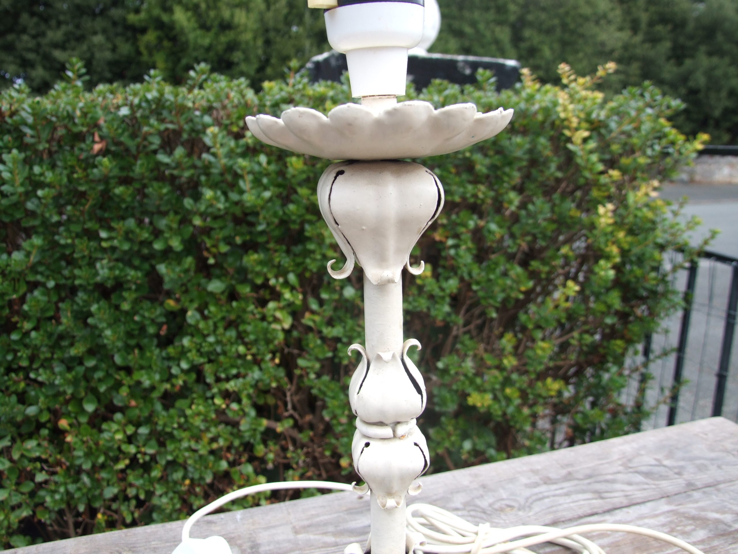 Vintage Wrought Iron Scrollwork Lamp - Image 3